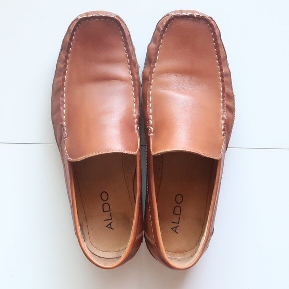 ALDO Men’s Light Brown Leather Driving Loafers Slip-On Casual Shoes Moccasins 12 main image 16